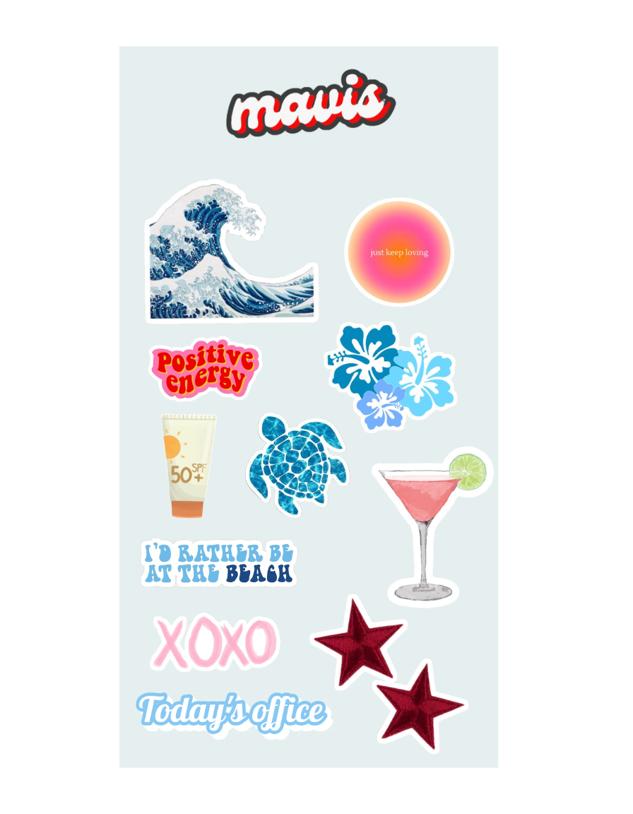 water proof stickers - Summer State of Mind