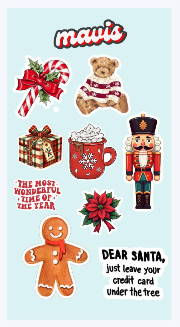 waterproof stickers christmas edition