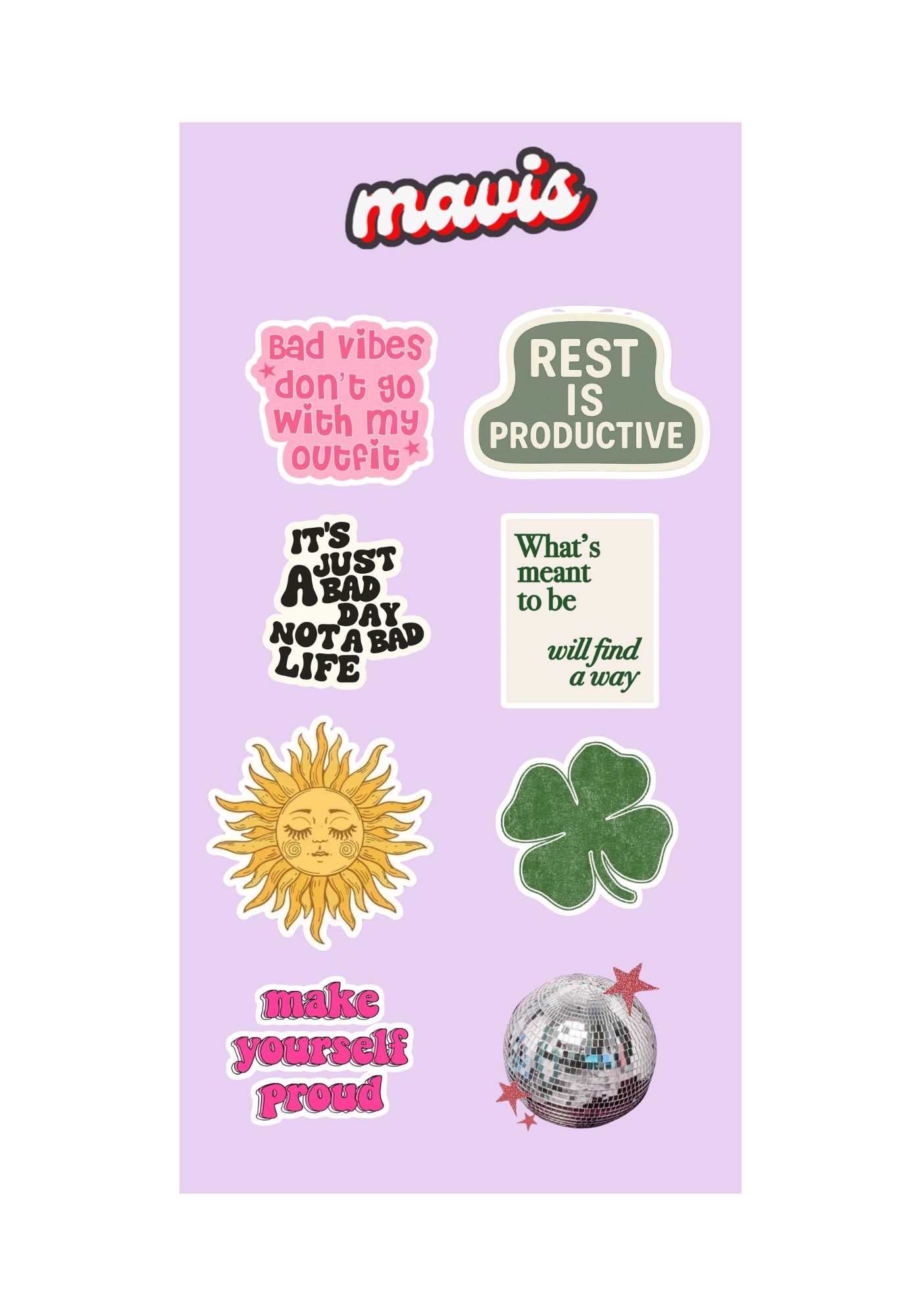 water proof sticker pack - Lavender Dreams