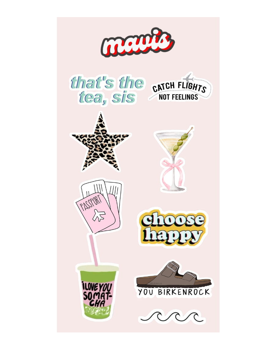 Mavi water proof summer stickers