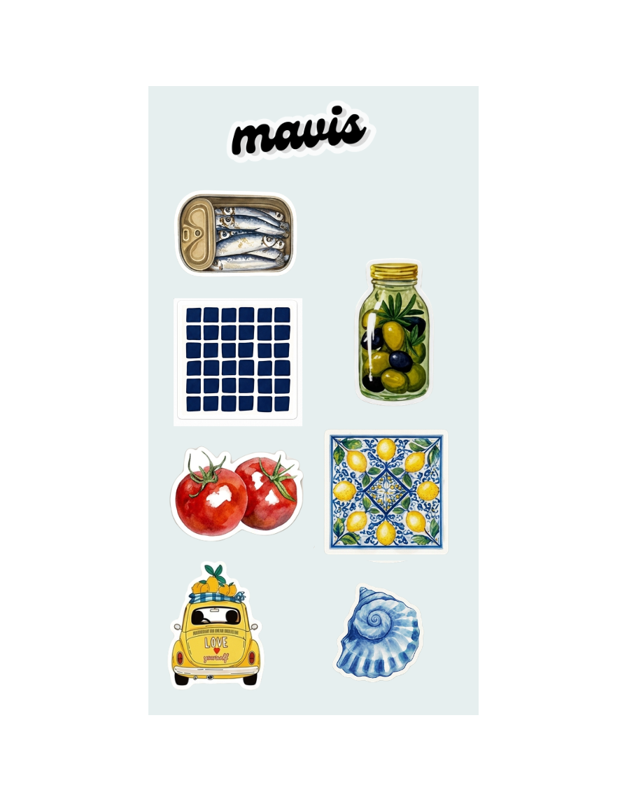 Water proof stickers - Mediterranean Mornings