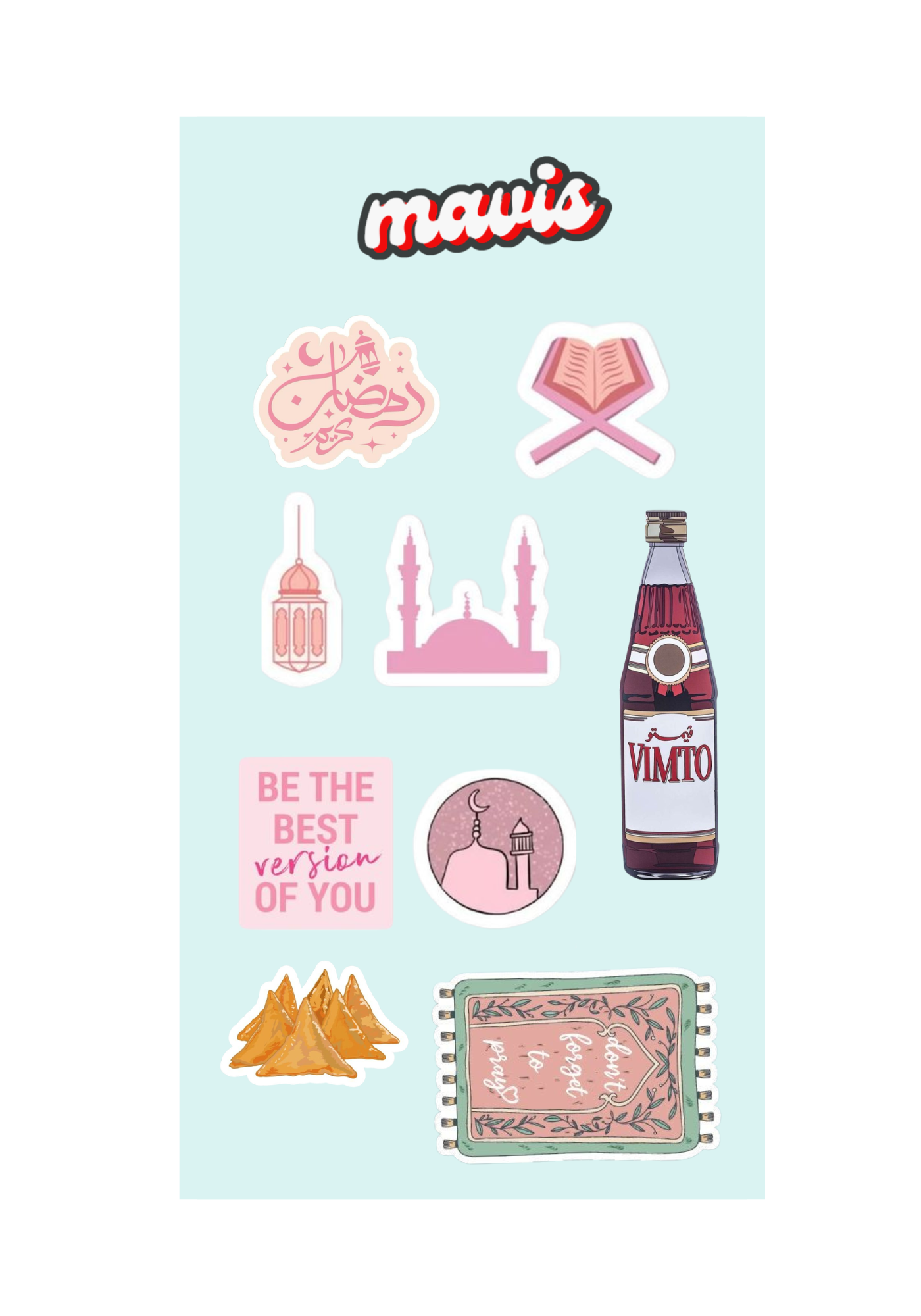 water proof sticker pack - ramadan edition