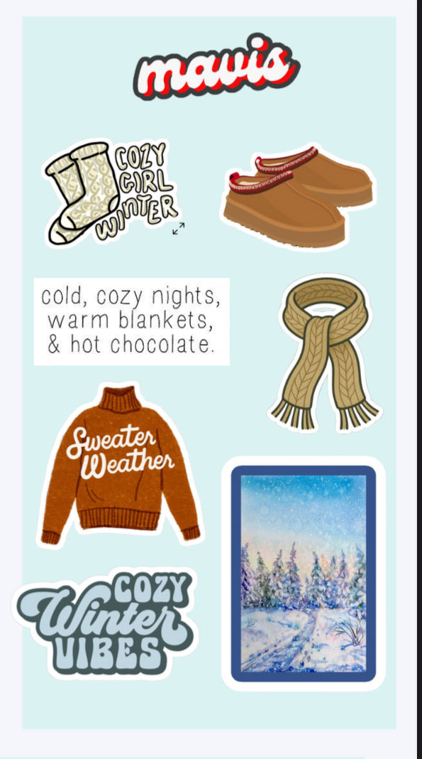 waterproof stickers winter edition